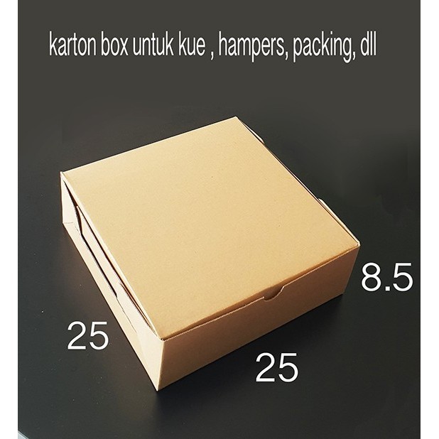 

KARTON CORRUGATED BOX 25X25X8.5 DUS PACKING KOTAK KRAFT KARDUS COKLAT