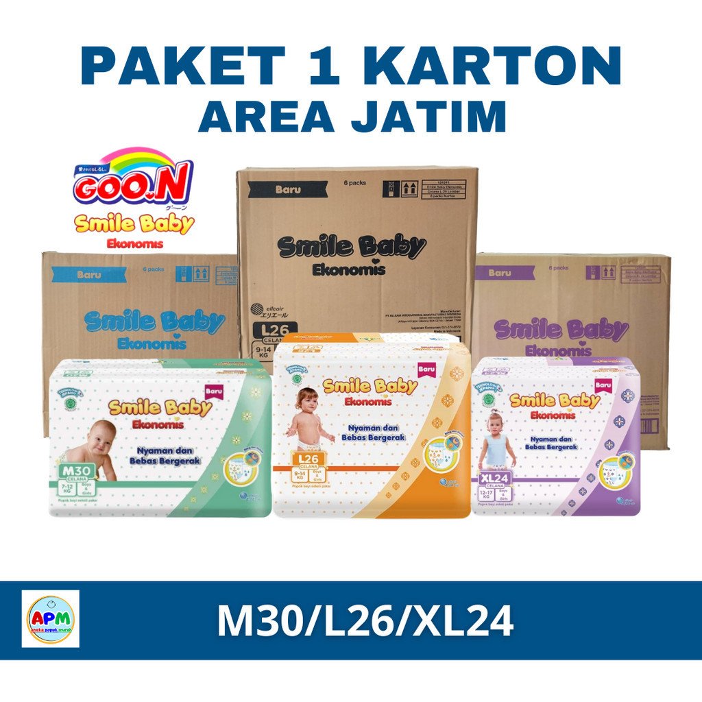 GOON SMILE BABY EKONOMIS [ M30 L26 XL24 ] POPOK CELANA PER KARTON ISI 6 BALL APM