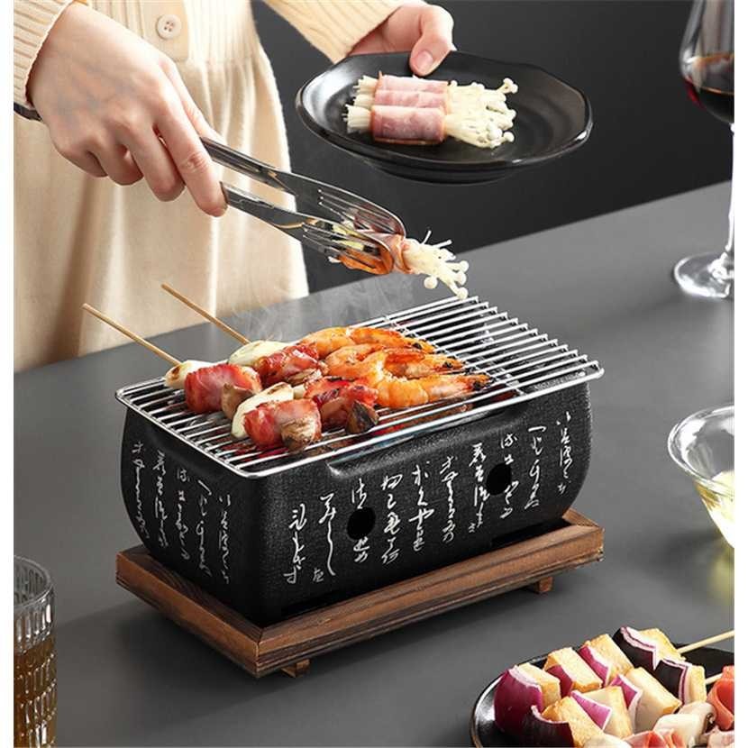 COD Alat Bakaran Panggang Arang BBQ Grill Sate Daging Ikan Ayam Sapi Manual Portable Serbaguna Model