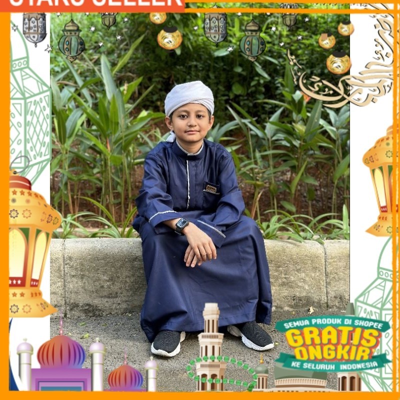 Jubah Anak / Gamis Anak Putih Polos Bahan Katun Toyobo usia 2th - 15th/ Pink Dusty Fanta Merah muda