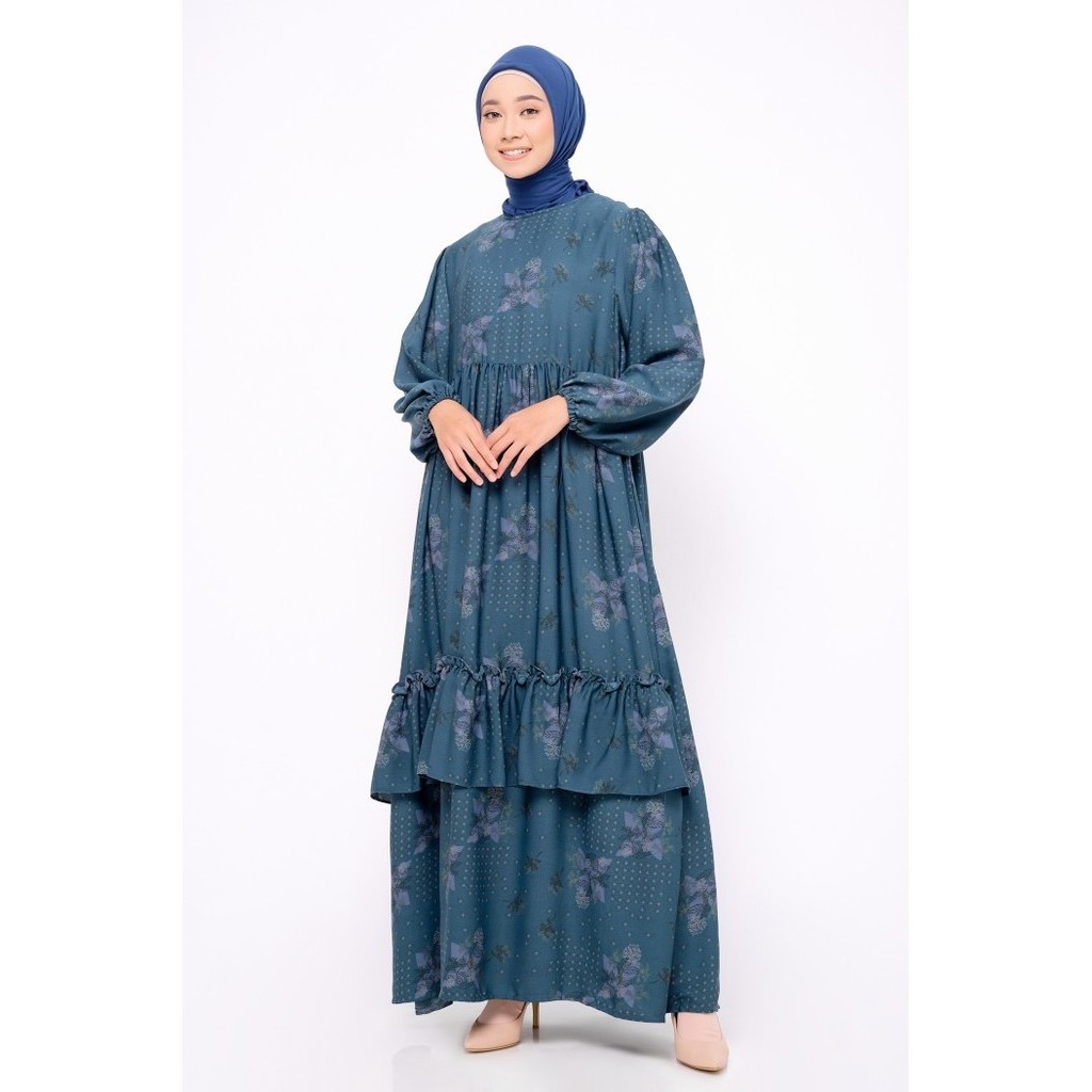 *PROMO*-Spesial Ramadhan ZM Zaskia Mecca - Yina Navy Gamis - Romansa Khatulistiwa Bunga Asoka - M