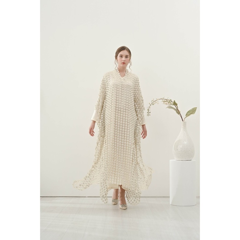 PROMO Hari Raya Idul Fitri- Kasa Heritage - Arwen Dress Gamis Raya Collection - Dove, Outer
