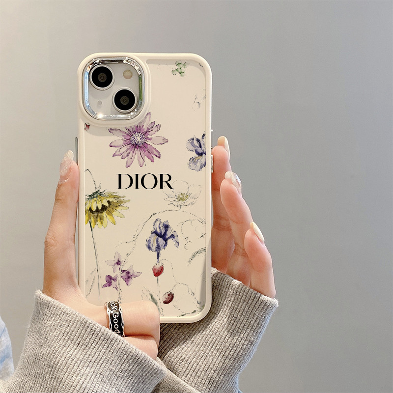Case Dior Spring flowersPattern Case For Casing hp iPhone 11 12 15 14 13 PlusProMax 8 7Plus SE2 SE3 