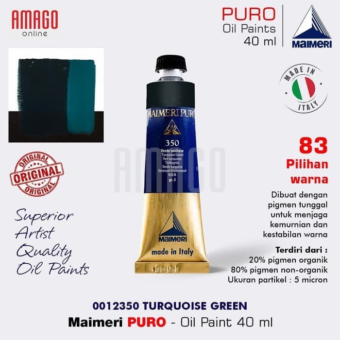 

MAIMERI Puro - Oil Paint - Turquoise Green - 40ml - M0012350