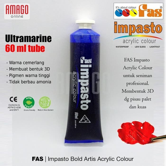 

Cat Akrilik Lukis FAS Impasto Acrylic Professional Paint - 60 ml - Ultramarine Blue
