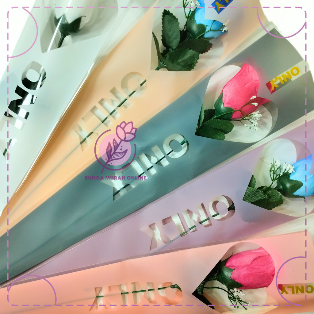 

(50 LEMBAR ) Plastik Single Flower ONLY YOU / Single Rose / Wrapping Rose