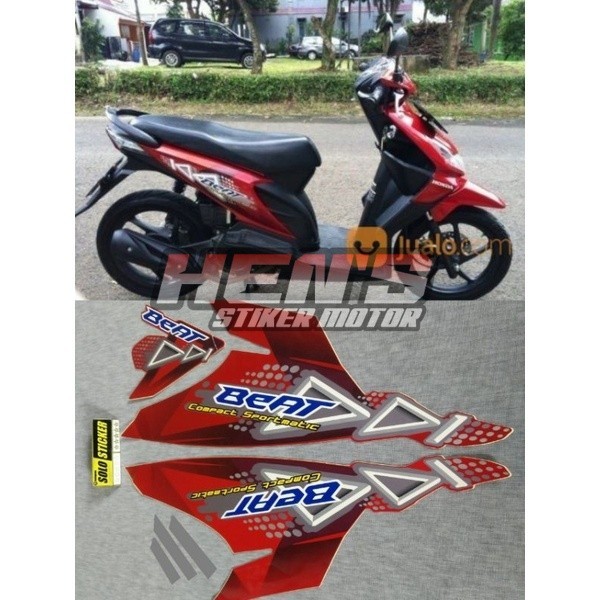 STIKER STRIPING BEAT 2010 MERAH