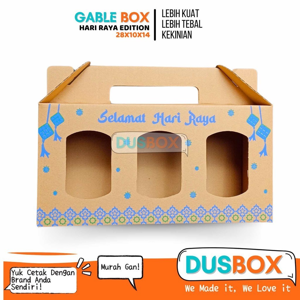 

Gable Box 28,5x10x14 Motif Ramadhan / Dus Souvenir Jendela / Dus Kue / Dus Roti / Dus Souvenir / Gable Box Kraft / Box Hampers