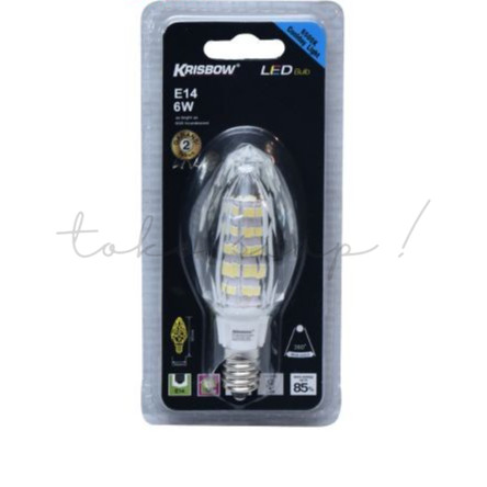 Tokosiap - Krisbow Bohlam Led Crystal 6 Watt Cooldayligt E14 - Putih