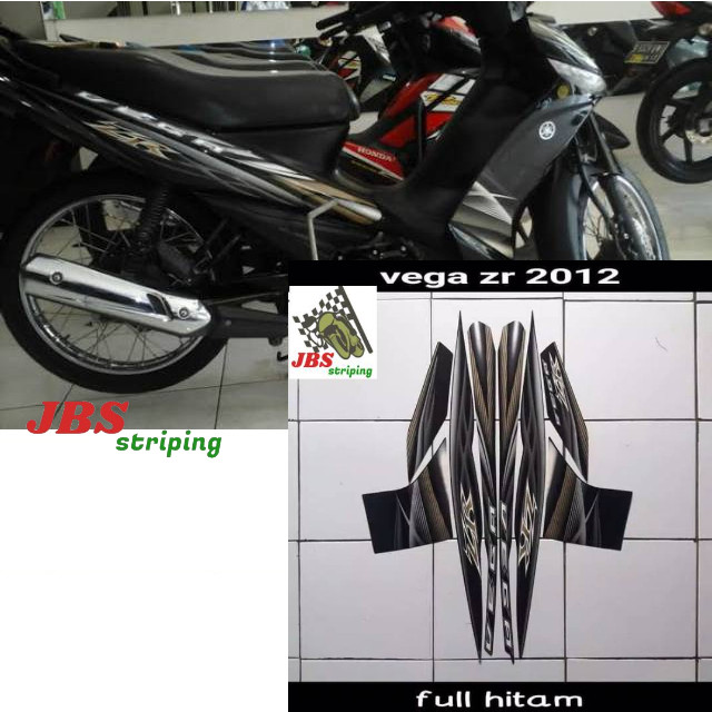 striping vega zr stiker yamaha vega zr thn 2012 2013 full hitam lis body vega