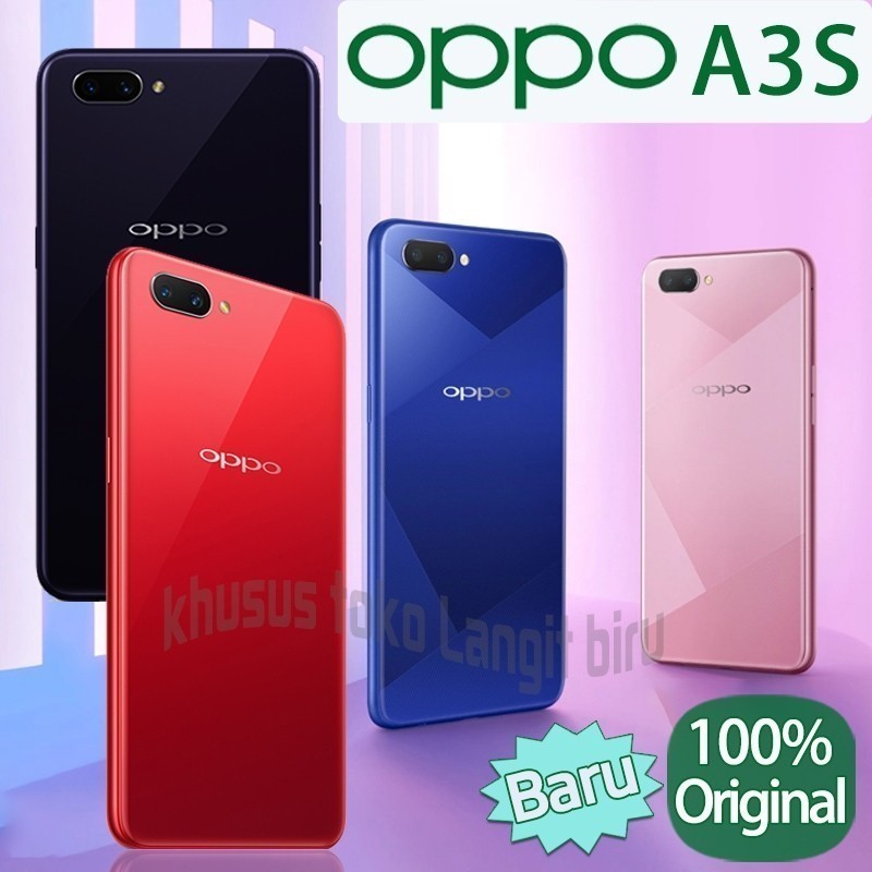 Hp Oppo A3s Ram 6/128GB Baru layar 6.2 inci HD+ Camera Android Smartphone murah fullset resmi Garans