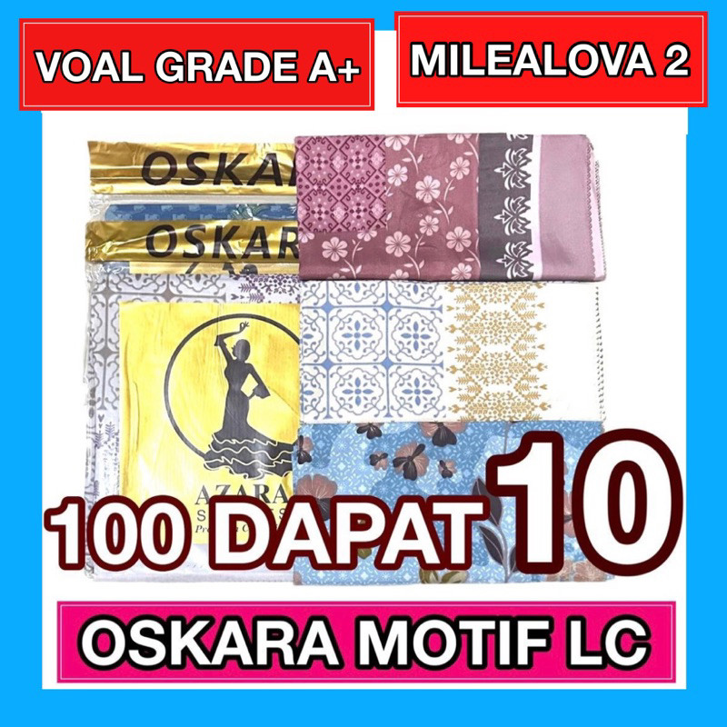 VM67RF 10 OSKARA MOTIF LC ORI AZARA SUPERFASHION ( 1 PAKET ISI 10 HIJAB )