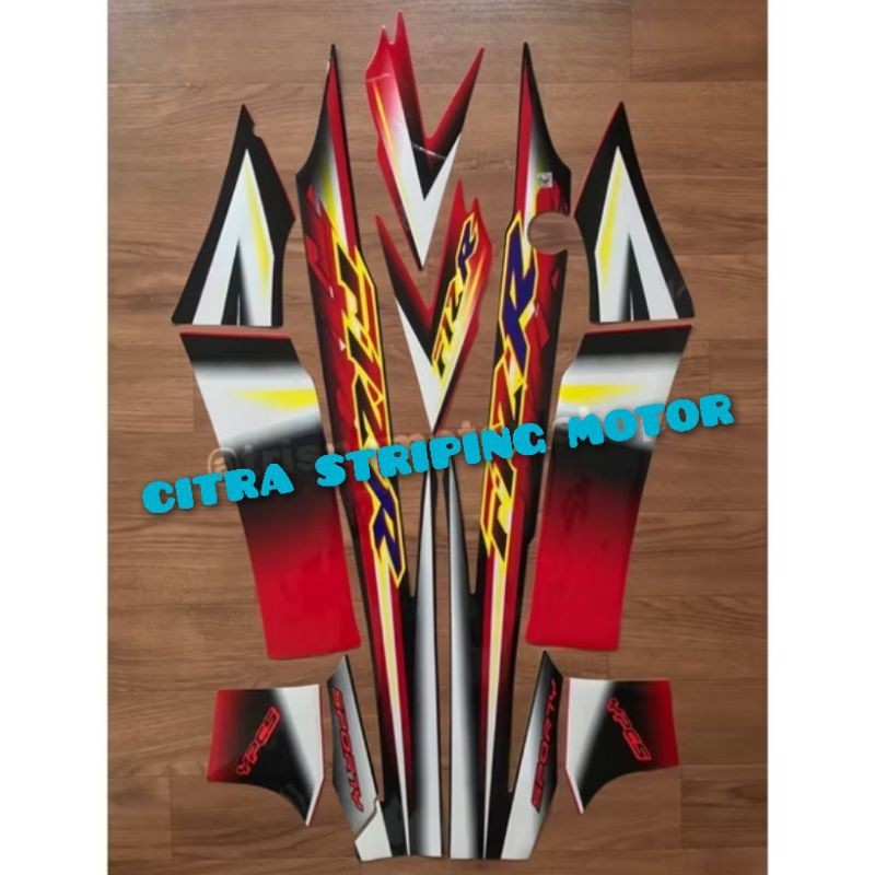 STIKER STRIPING LIS LES POLET PLAT PLISIR BODY MOTOR YAMAHA FIZR 2003 SPORTY HITAM MERAH