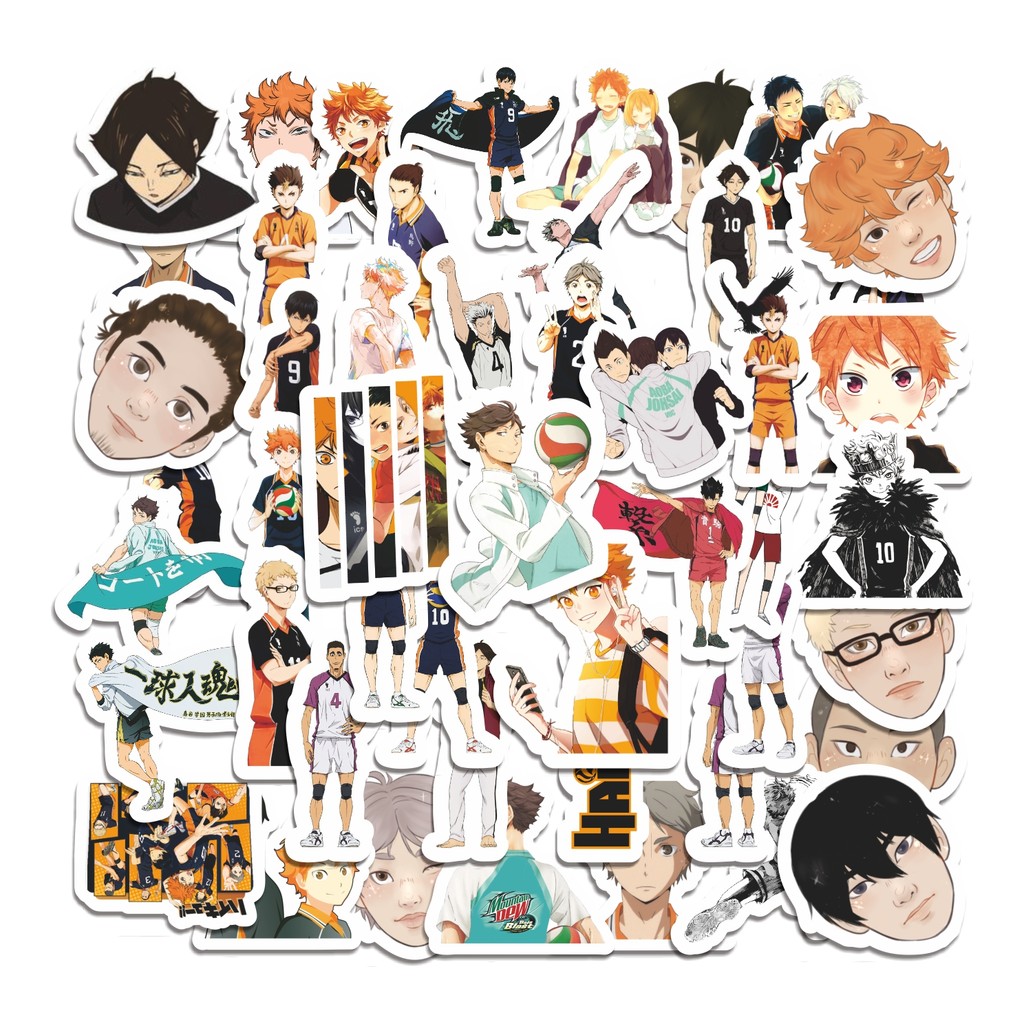 

COD 50 Pcs Stiker Haikyuu!!! Lucu Anti Air Untuk Dekorasi Notebook Sepeda Skateboard Handphone