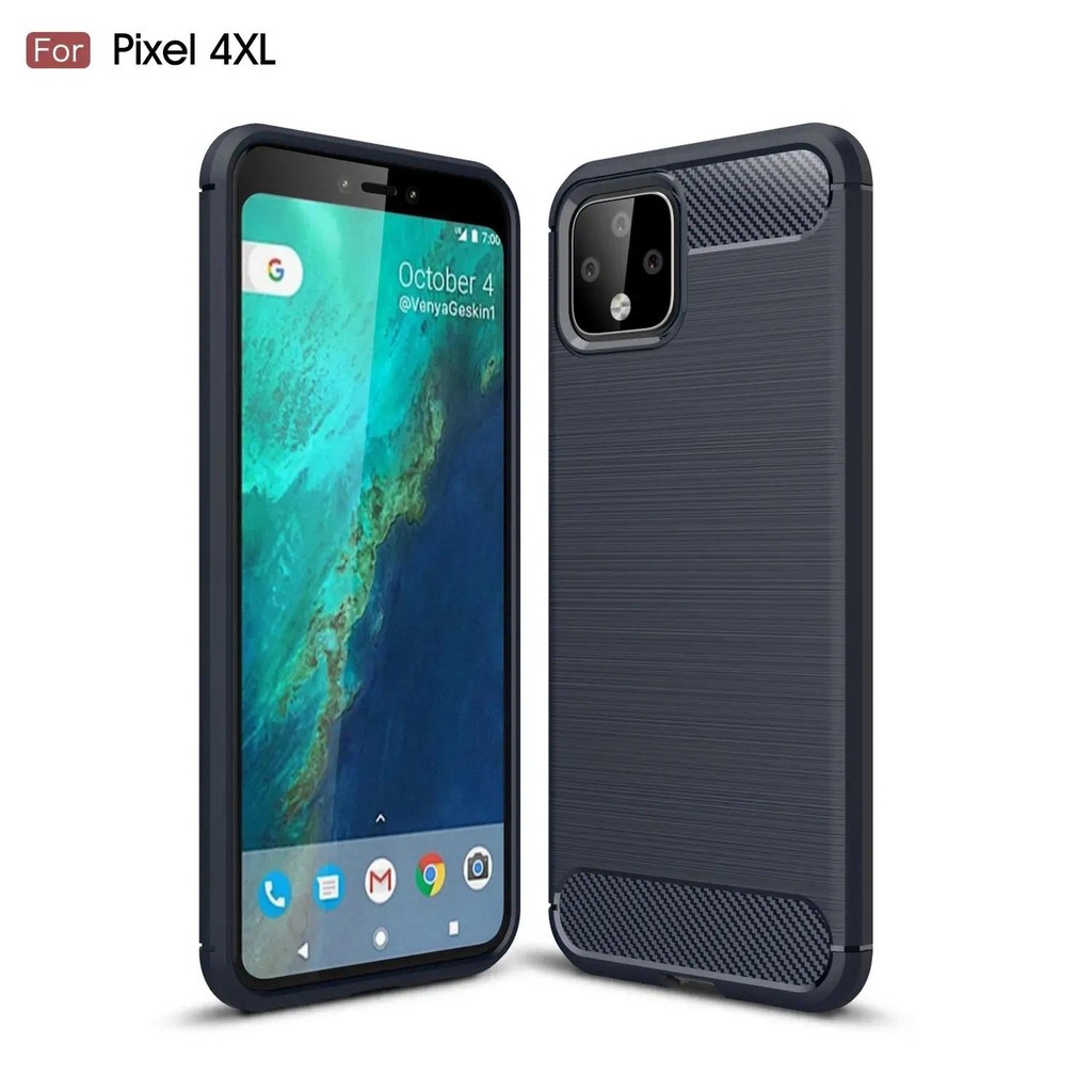 Casing HP Pixel4 XL Google Pixel 4XL google pixel4xl Casing TPU Tekstur Serat Karbon Silikon Lembut 