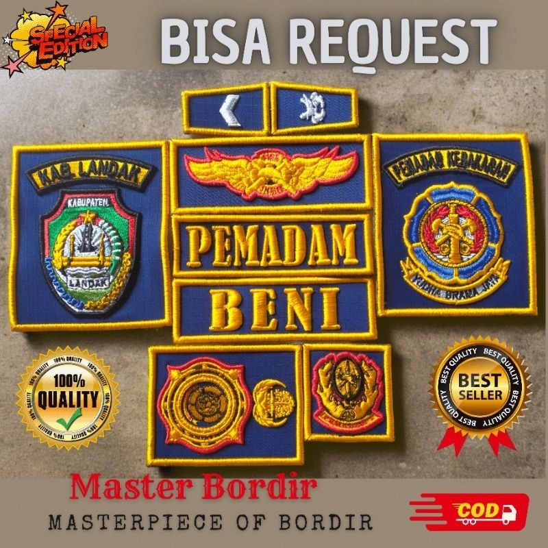 Bordir BORDIR  PEMADAM KEBAKARAN timbul | atribut pemadam murah