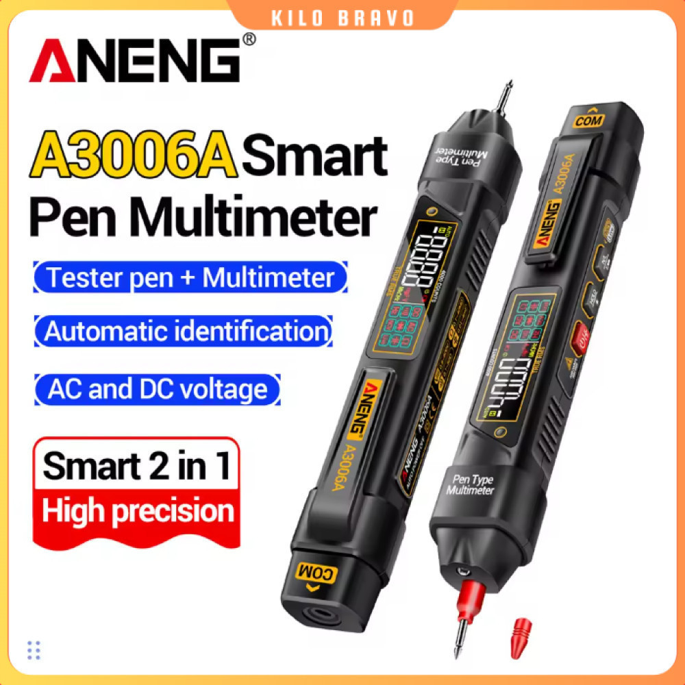 ANENG Digital Multimeter Tespen 2in1 Tester AC Voltage NCV 4000 Count - A3006A