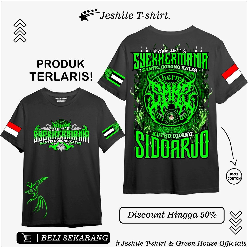 kaos syekhermania anak EDISI KOTA UDANG SIDOARJO bisa request nama kota special edition premium high