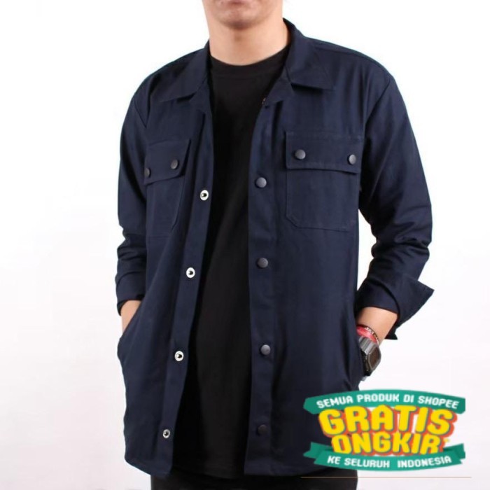 TPK/Semi Parka Kemeja Parka Pria Original Distro Bandung Navy - Navy, M/ bsar jumbo mantel jashujan