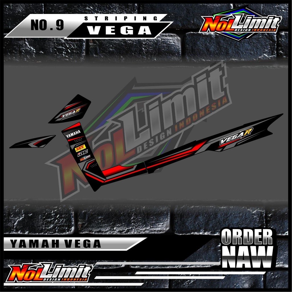 Striping Vega R LAMA - Sticker Striping Variasi List Motor Vega R LAMA Motif Racing