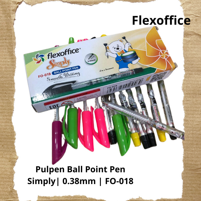 

Pulpen Flexoffice Ball Point Pen Simply 0.38mm Hitam - FO-018