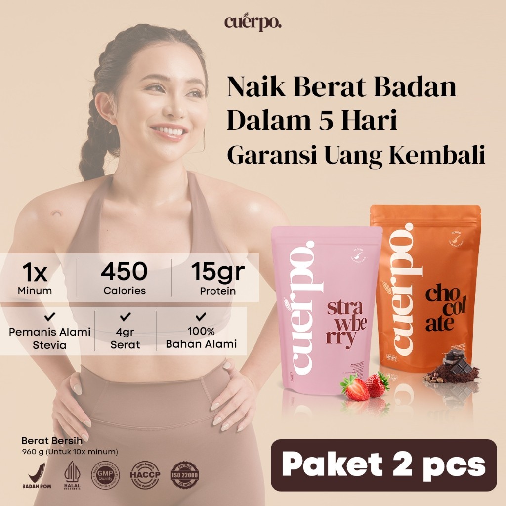 

Cuerpo Susu Tinggi Kalori & Protein 960 Gram Bundling Pouch Asli