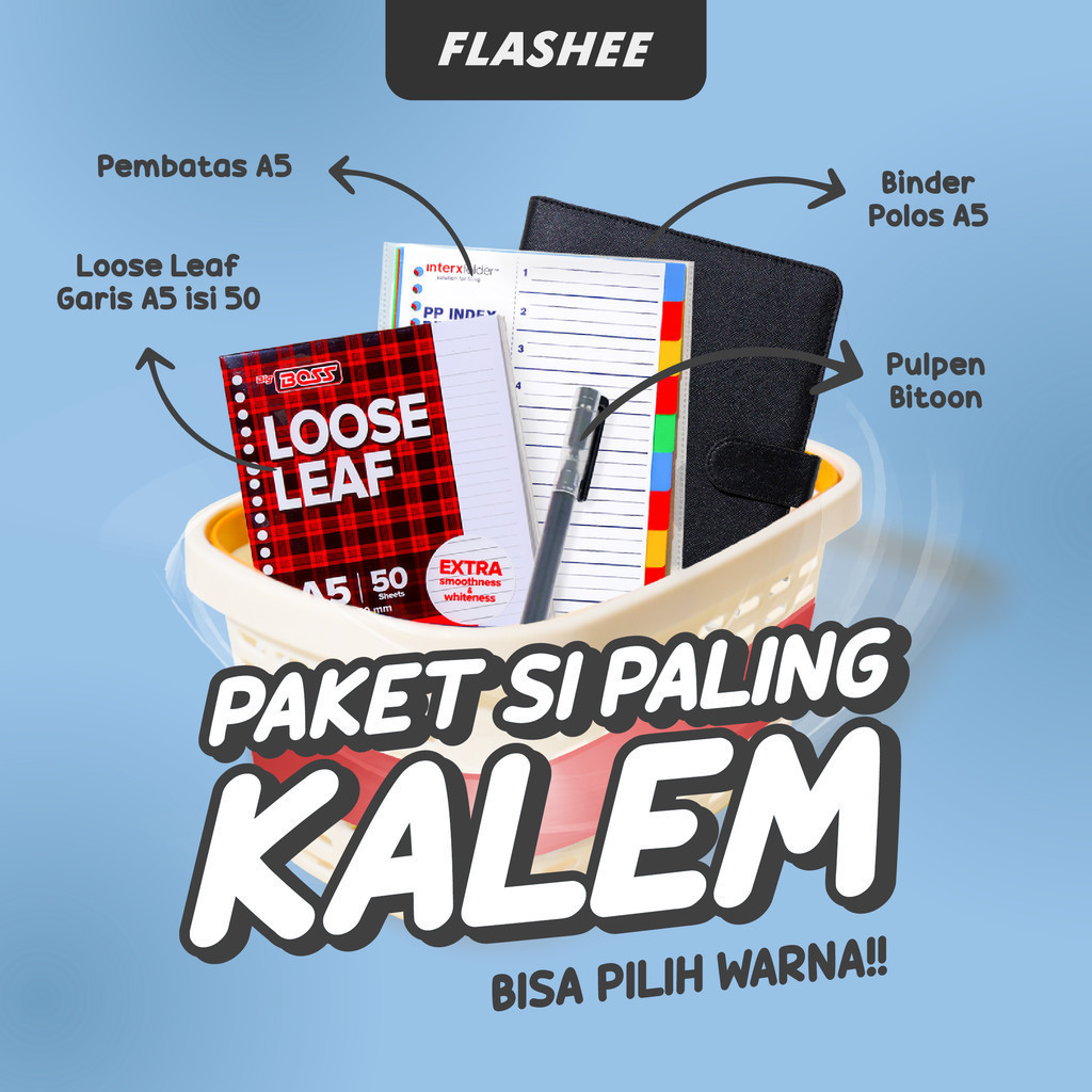 

Binder Paket Sekolah Set 4IN1 Paket Binder Kampus Kuliah Sudah Termasuk Buku Tulis