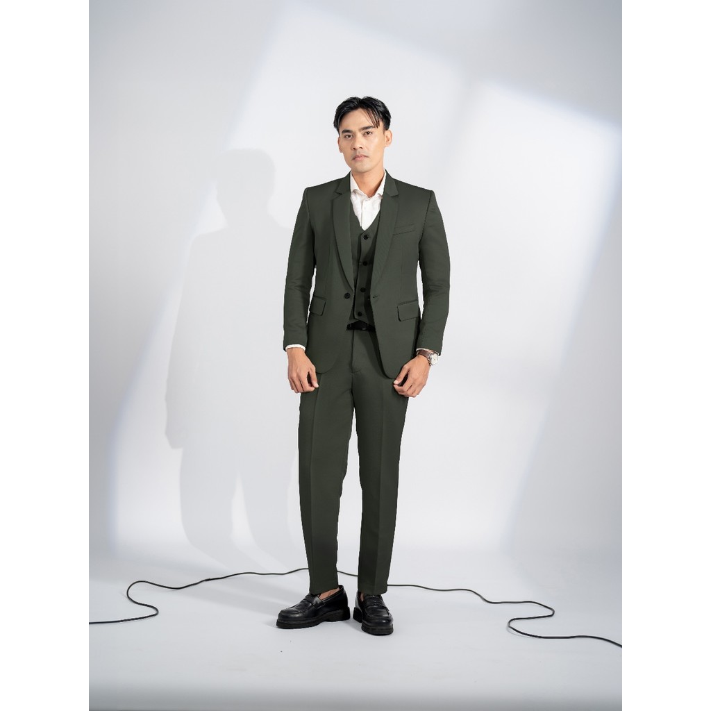 Goldy Outfit Setelan Jas Celana & Rompi Hijau Emerald - Peaky series