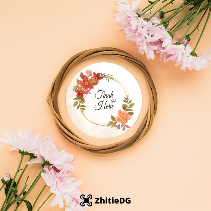 

Zhitie - Cetak sticker bulat wedding / Print stiker souvenir pernikahan / Sticker bulat custom nama Big Size