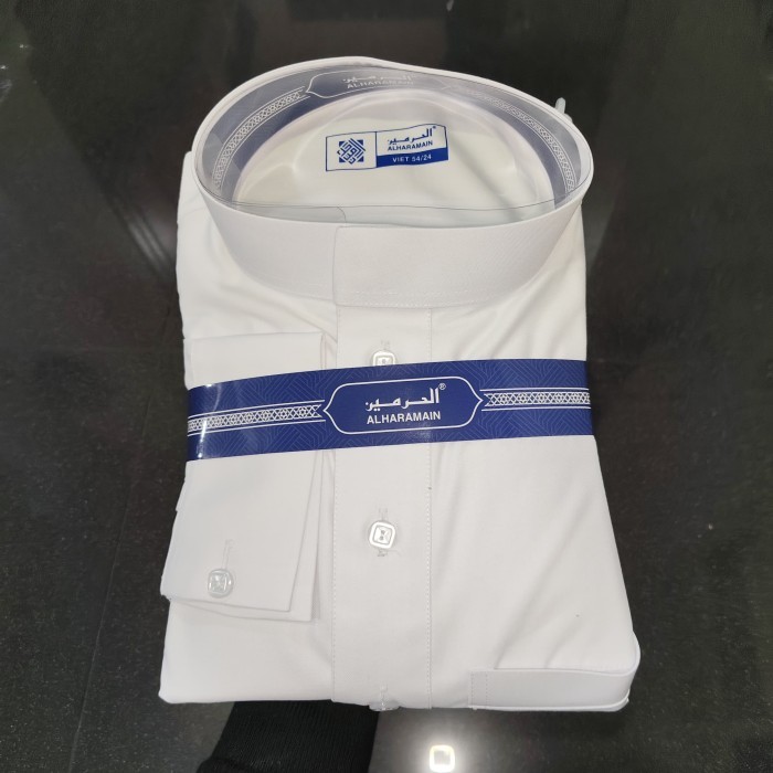 "V.NLN" - TERBARU Al Haramain Jubah Pria Dewasa Viet Wol Manset (07) - Putih, 56 L