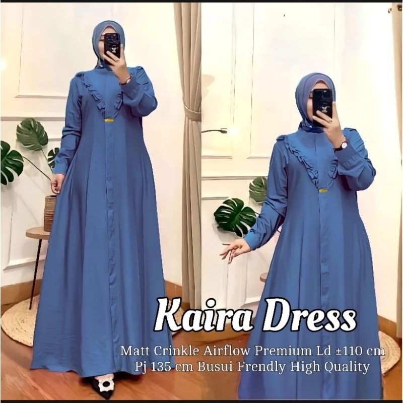 Gamis Kaira Dress Cringkle Airflow Gamis Lebaran Terbaru
