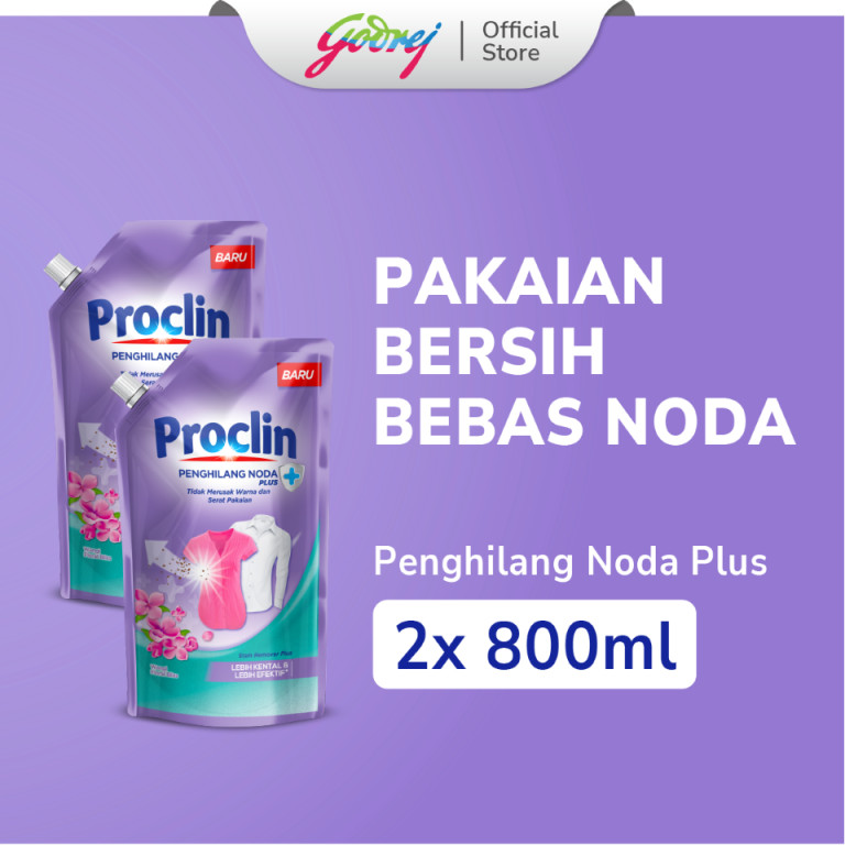 Proclin Penghilang Noda Pouch 800 ml x 2 - Penghilang Noda Pakaian