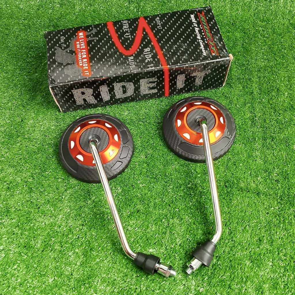 Spion Retro Bulat Tanggung Ganggang Panjang Chrome Spion Retro CNC Variasi Ride it