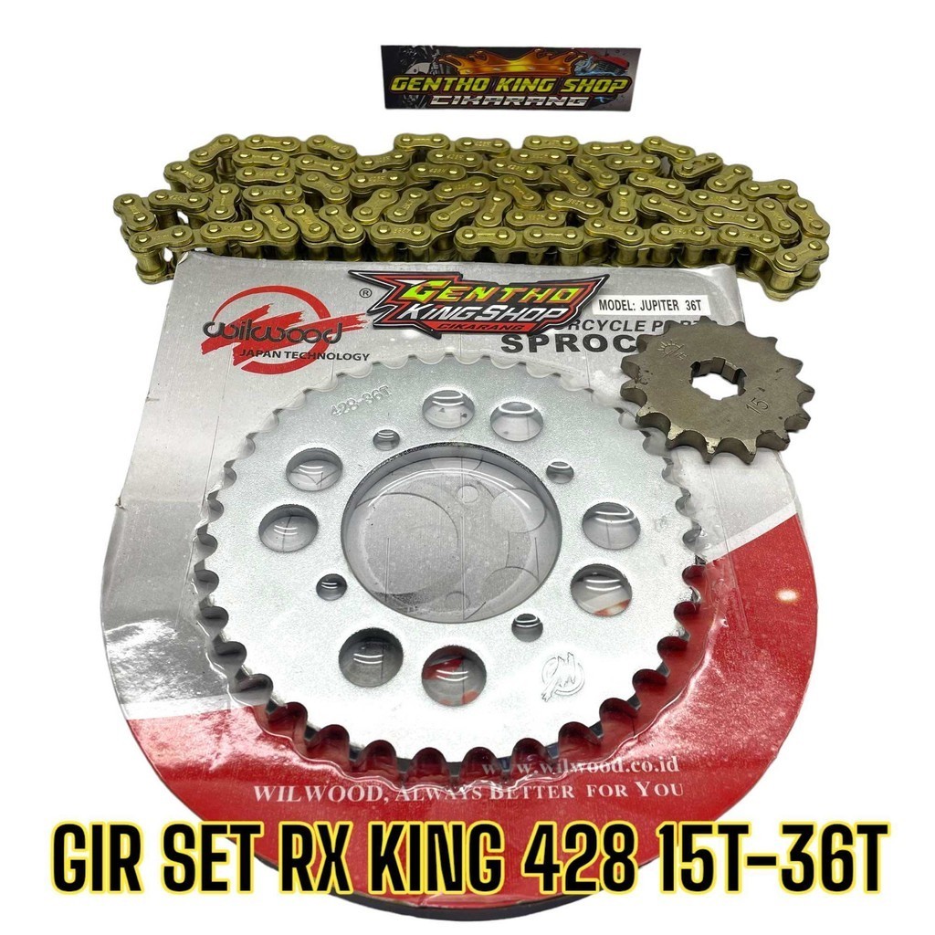 GIR GEAR SET RANTAI RX KING RX KING RXS MODEL SSS RANTAI GOLD 428 15T-36T