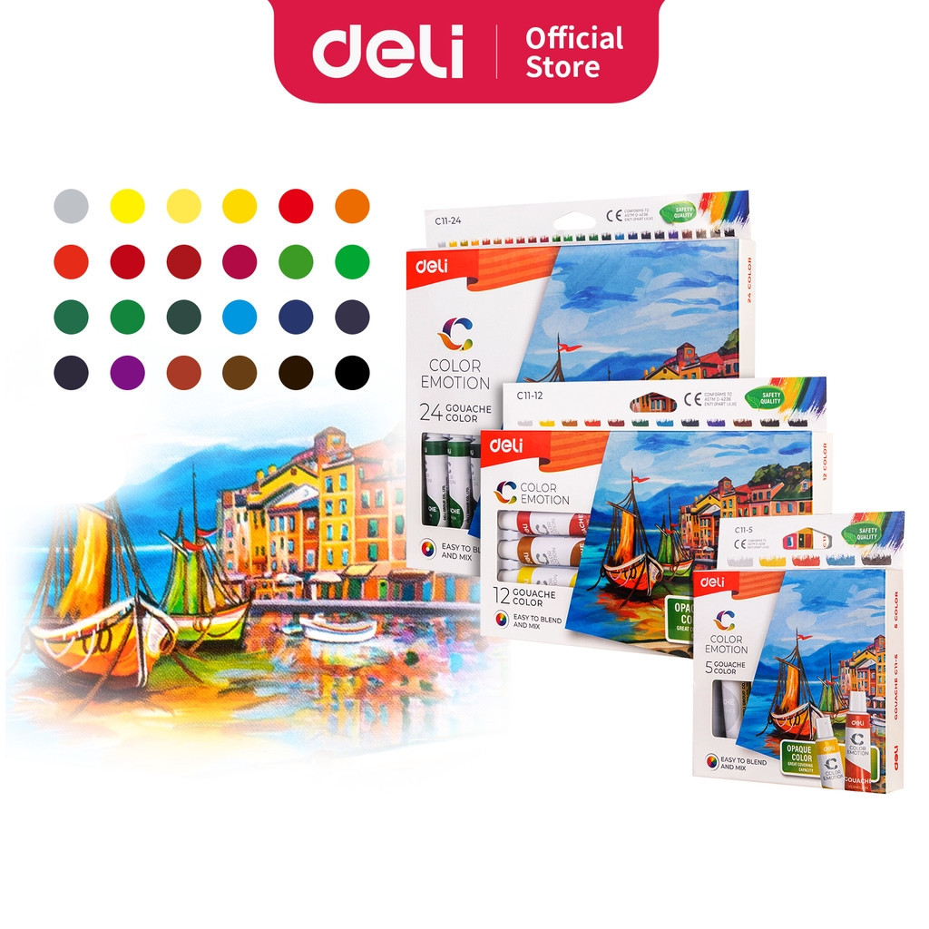 

Cat Air / Cat Guas Deli Gouache Color Emotion 5 Warna - EC11-5