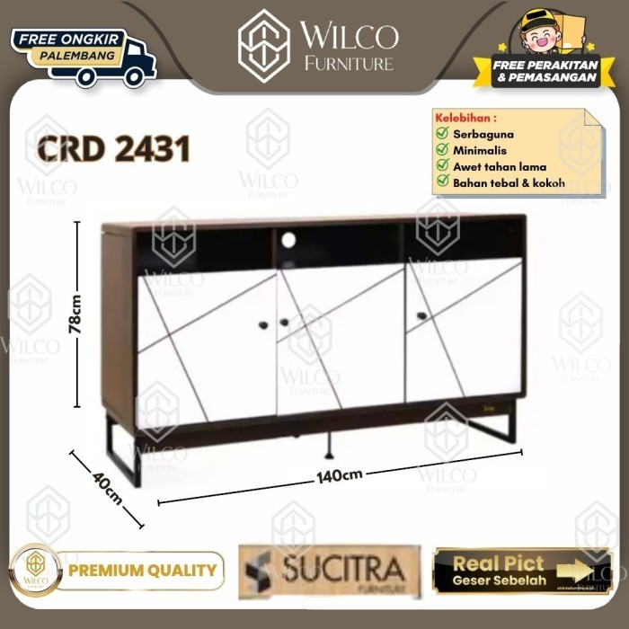 Rak Tv CRD 2431 Sucitra / Meja Tv Minimalis / Meja Serbaguna Palembang