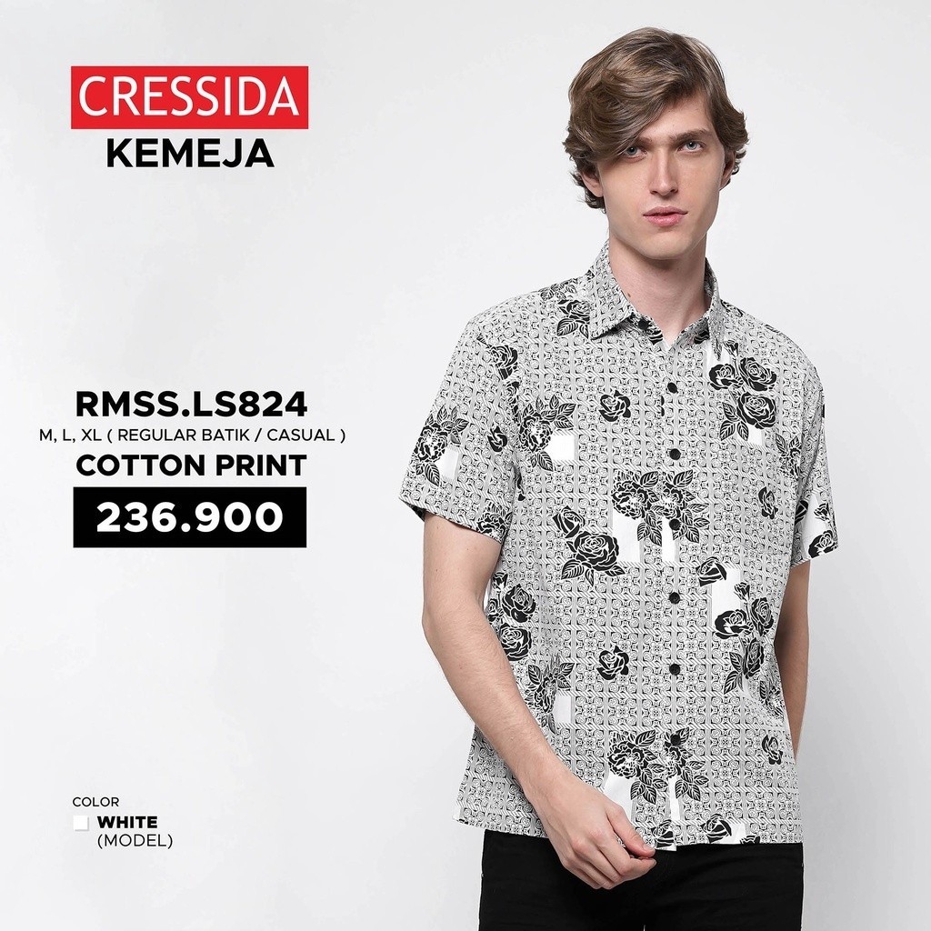 Baju Batik Pria Kemeja Cressida  - RMSS.LS824 Original Termurah