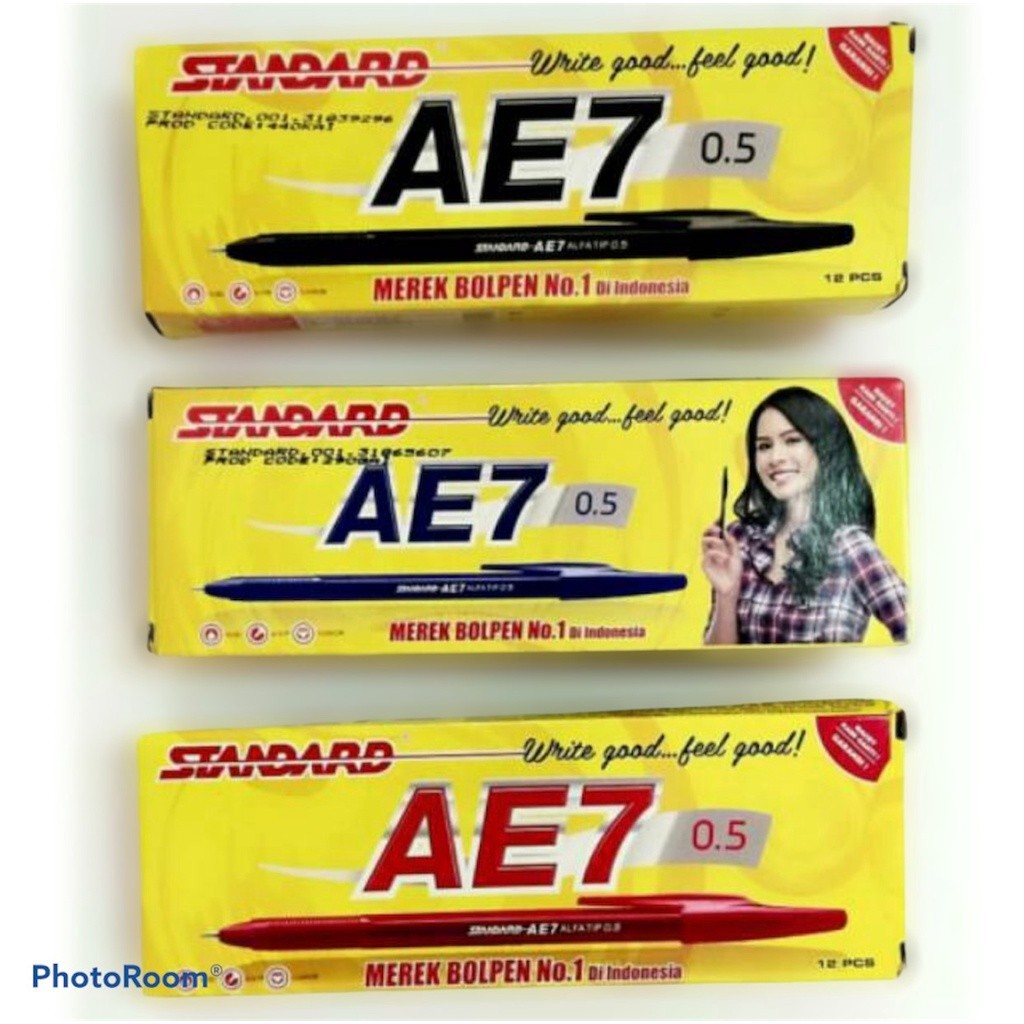 

Pulpen / Bolpen Standard AE7 Hitam, Biru, Merah