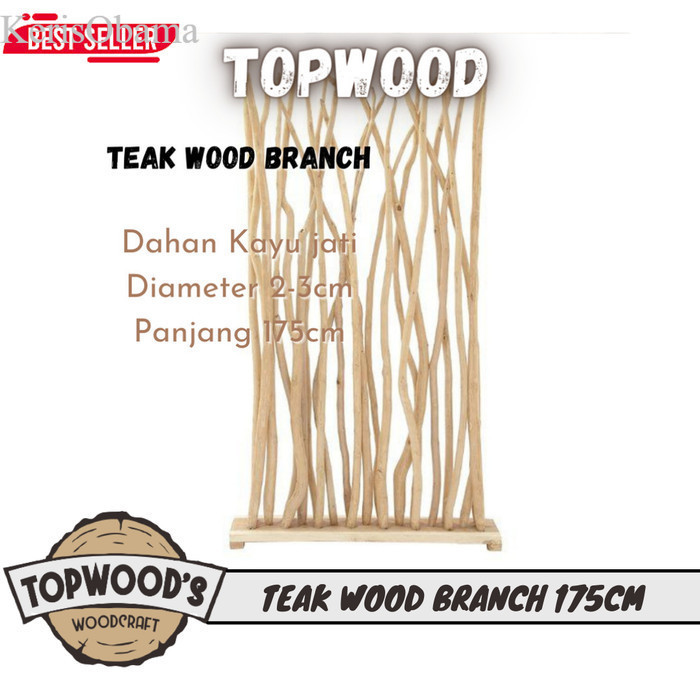 

Topwood Teak Wood Branch 175 cm dahan ranting kayu jati macrame craft murah