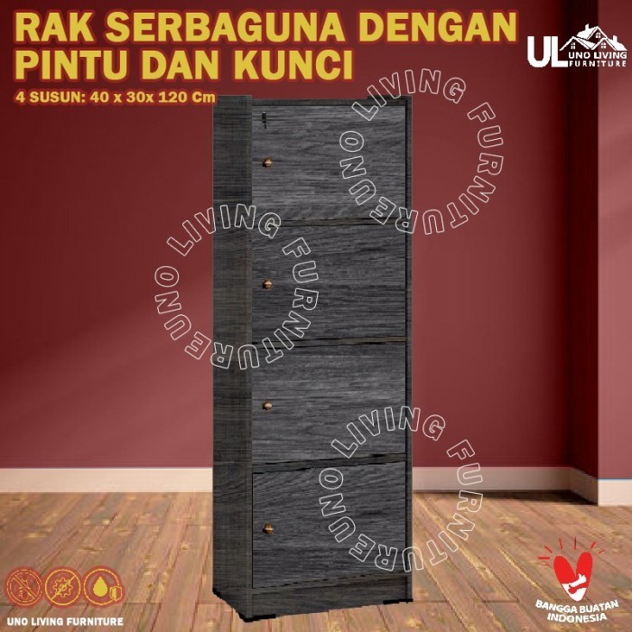 

PROMO!! -JTR LEMARI RAK BUKU SERBAGUNA 3 4 5 SUSUN DENGAN PINTU DAN KUNCI RSG - 5 SUSUN, Putih