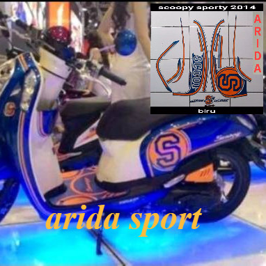 striping stiker   honda scoopy  sporty cw fi 2014 biru motif striping original scoopy