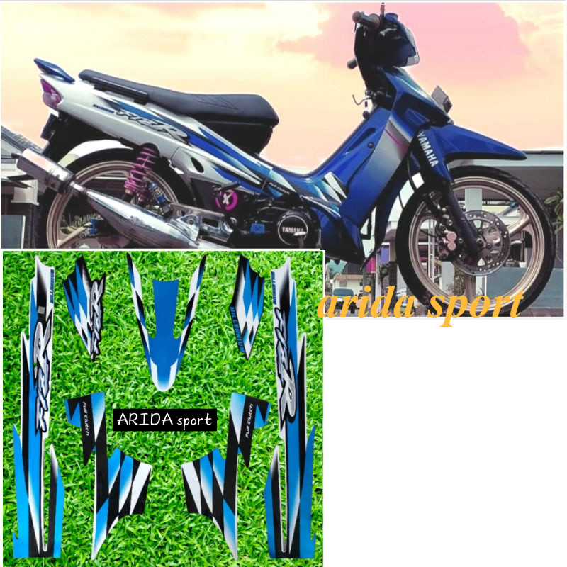 striping stiker  Yamaha f1zr fizr fiz r f1z r biru putih millenium tahun 2000 berkualitas spt origin