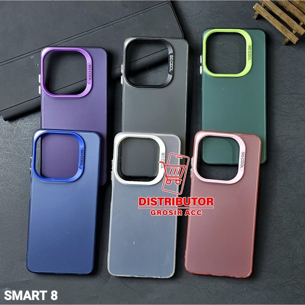 HOLILI ACC INFINIX SMART 8 CASE IMD HYBRID PLATE HOLOGRAM CASE SOCOOL INFINIX SMART 8 HYBRID