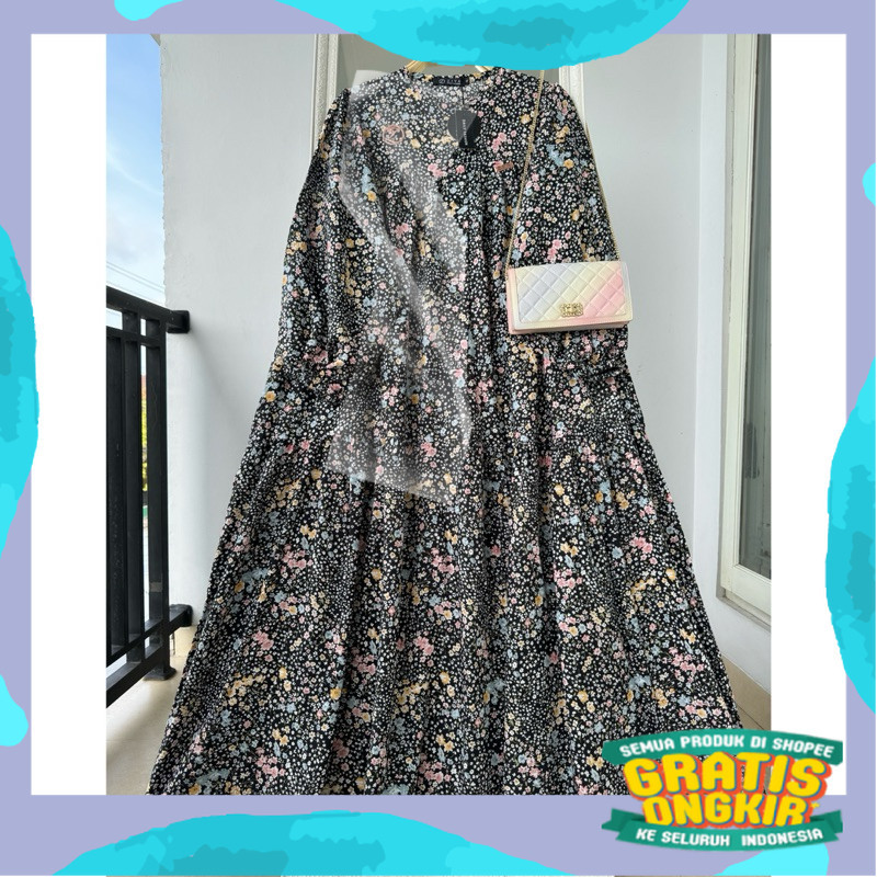 MEEDA MIDI DRESS By ZIYA ~ Gamis Rayon Premium Panjang Baju 130cm/Ramdhan Lebaran