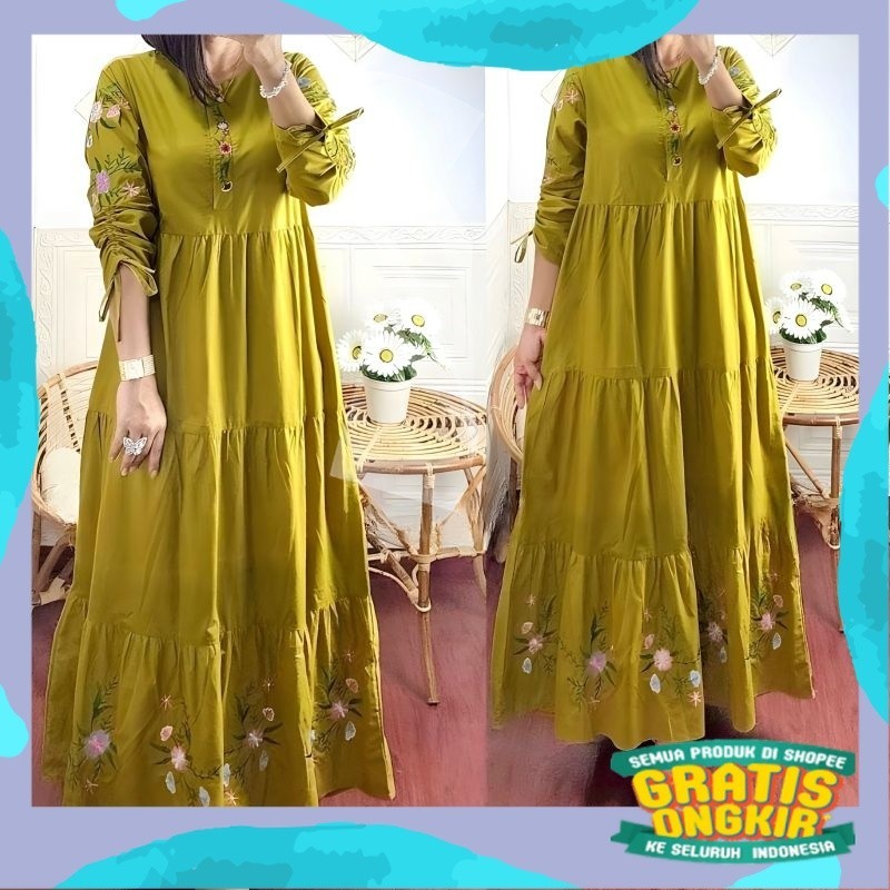 MUMU - NADENA MAXY GAMIS DRESS KATUN TERLARIS KEKINIAN LIVE/pink fanta