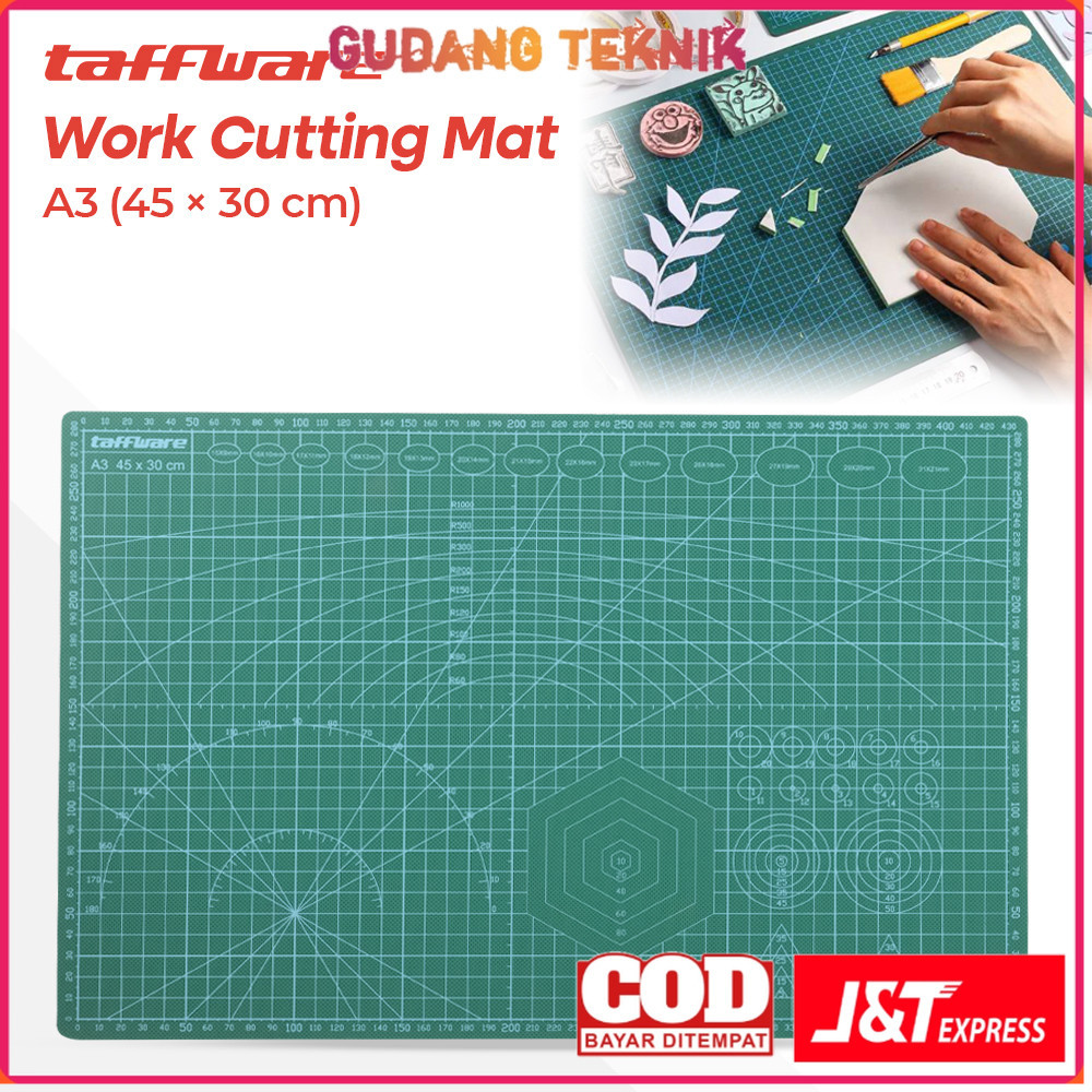 

Taffware Alas Potong Work Cutting Mat Pad A3 45 x 30cm - Green - OMOT76GR