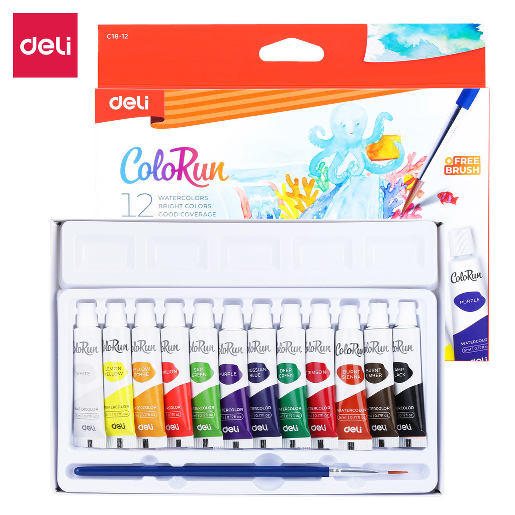 

Deli ColoRun Cat Air / Watercolor 12 Warna - EC18-12