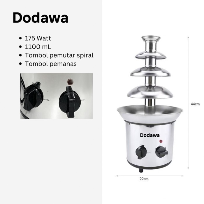 DODAWA Chocolate fountain full stainless steel - Mesin peleleh coklat