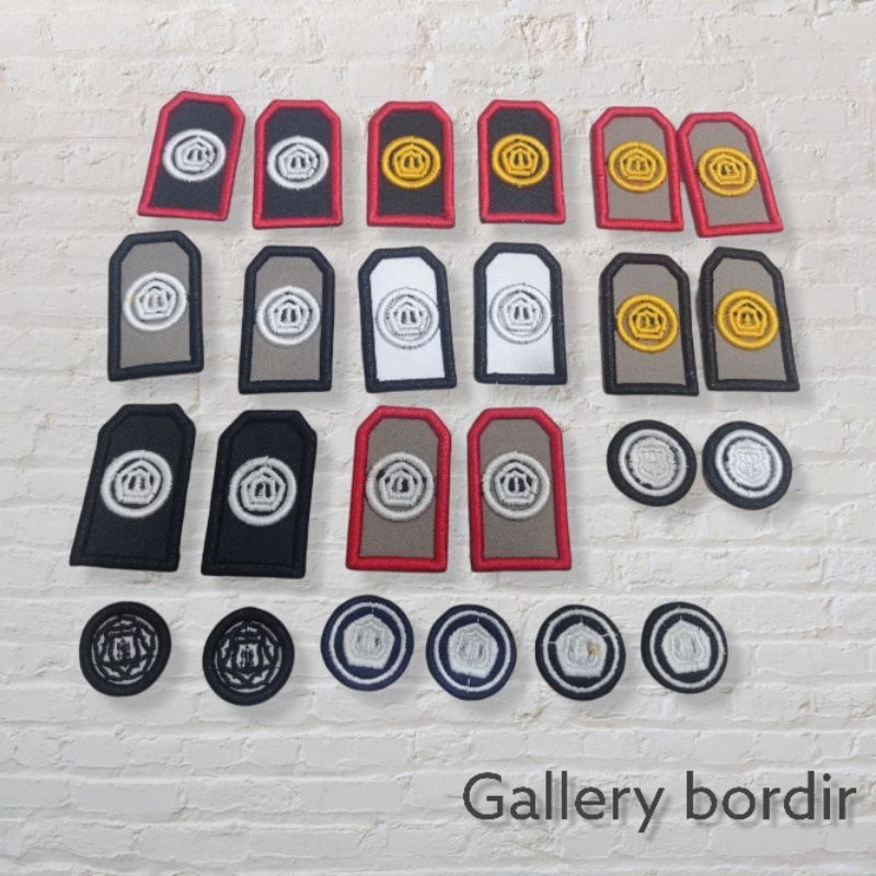 bordir monogram satpam timbul