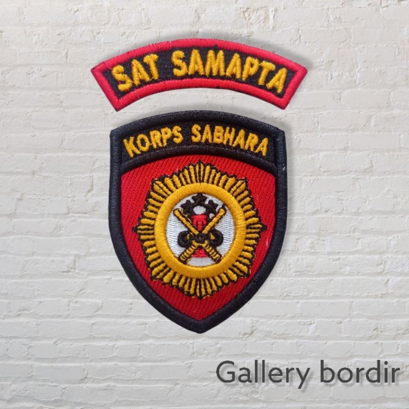 bordir timbul sabhara polri 3d